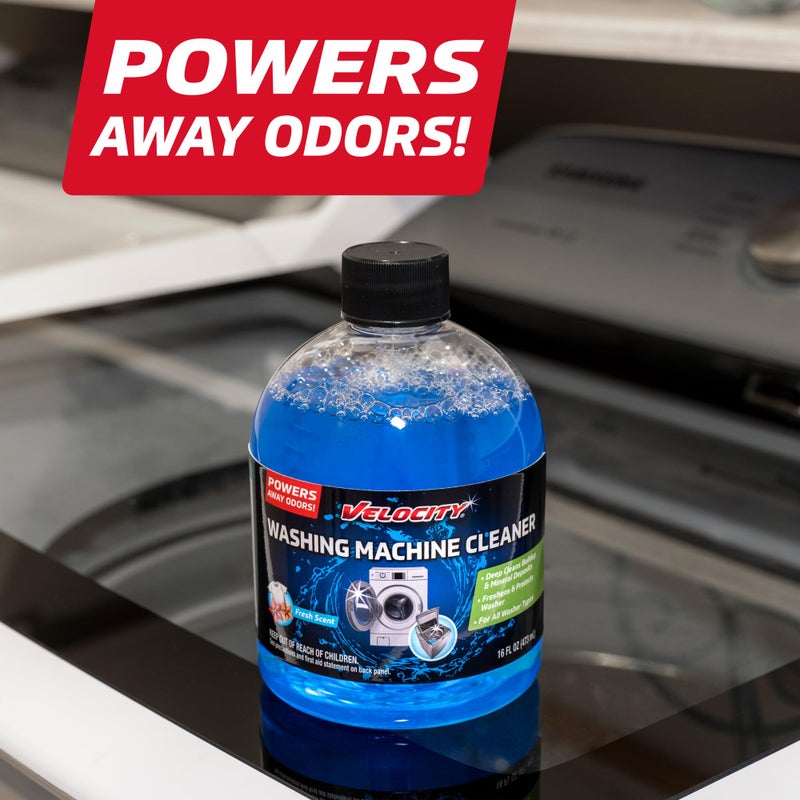Velocity Washing Machine Cleaner - 4 Uses Per Bottle. Removes Hardwater Stains & Odor-Causing Buildup Inside Drum, Washer Cleaner for All Front & Top Load Washers & High Efficiency Machines - Image 5
